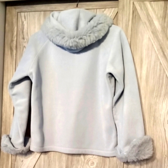 Baby Blue Hooded Fleece Jacket M/L - Picture 3 of 4
